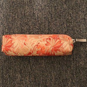 Mary Kay Cosmetics Bag 6 1/2" x 1 3/4" - New - Red Pink & White Floral Pattern